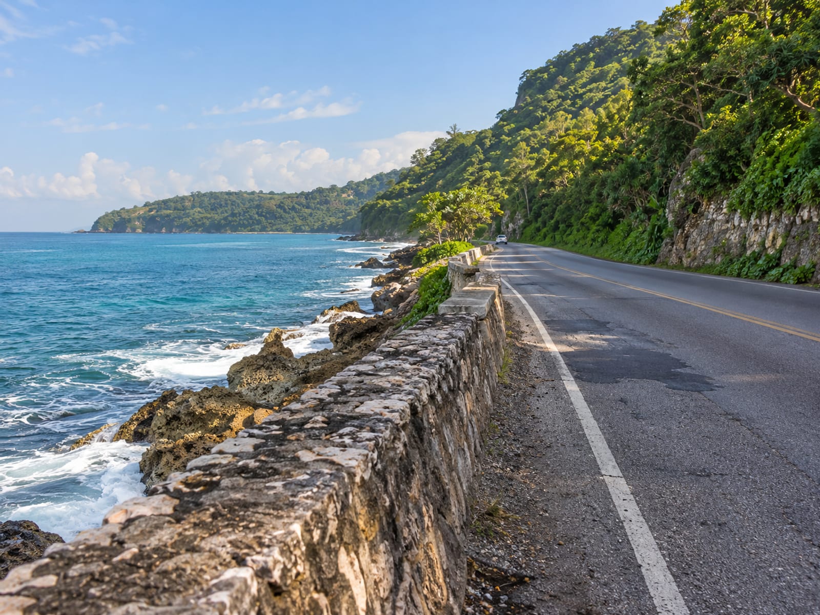 A coastal road near Lucea on the western Jamaican coast