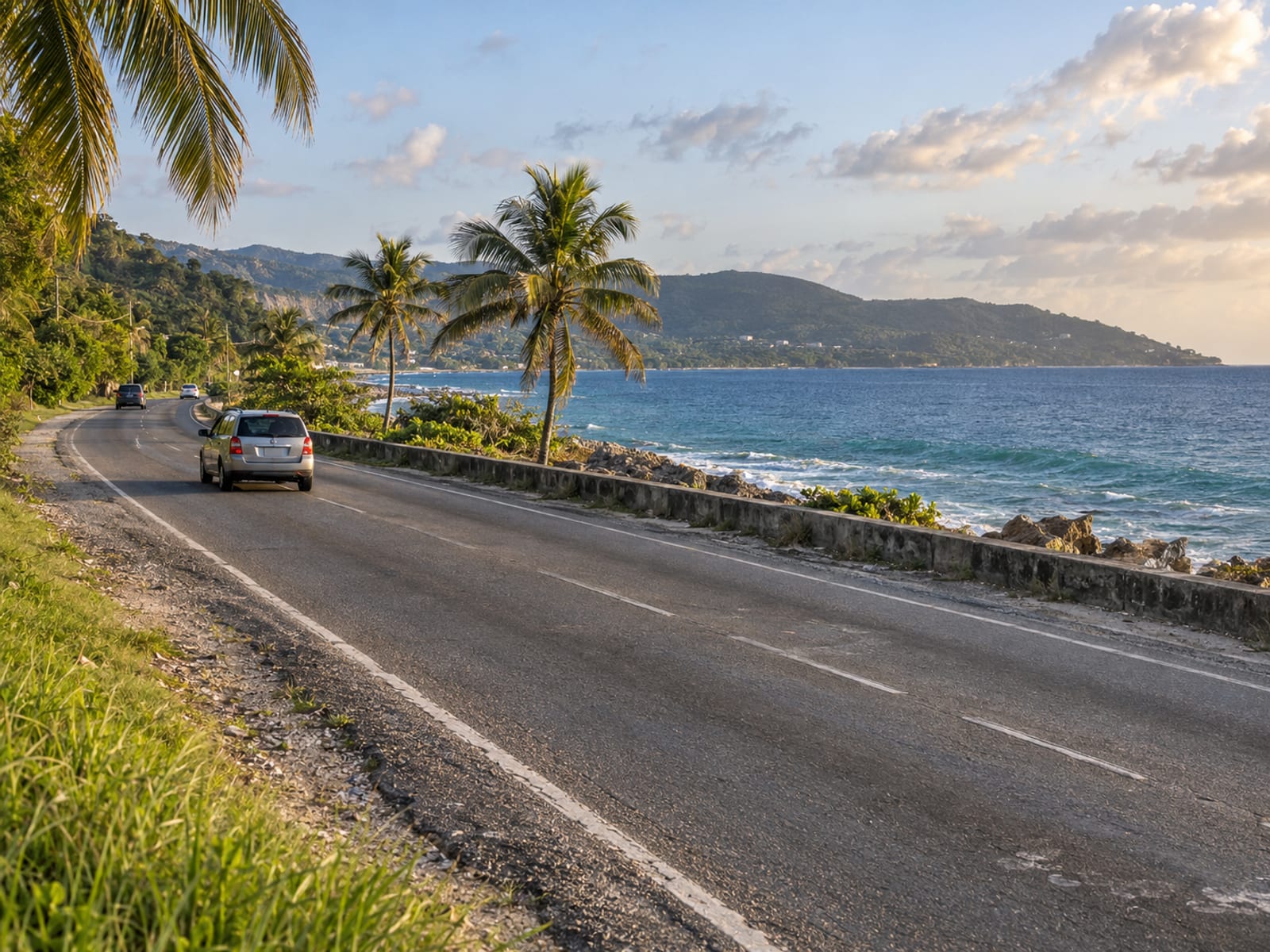 A coastal road near Falmouth on Jamaica's north coast